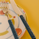 Rattan Cutlery in Blue