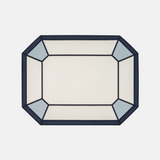 Octagon Placemat in White and Blue