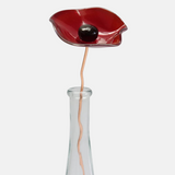 Poppy Glass Flower in Red