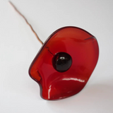 Poppy Glass Flower in Red