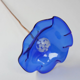 Poppy Glass Flower in Blue