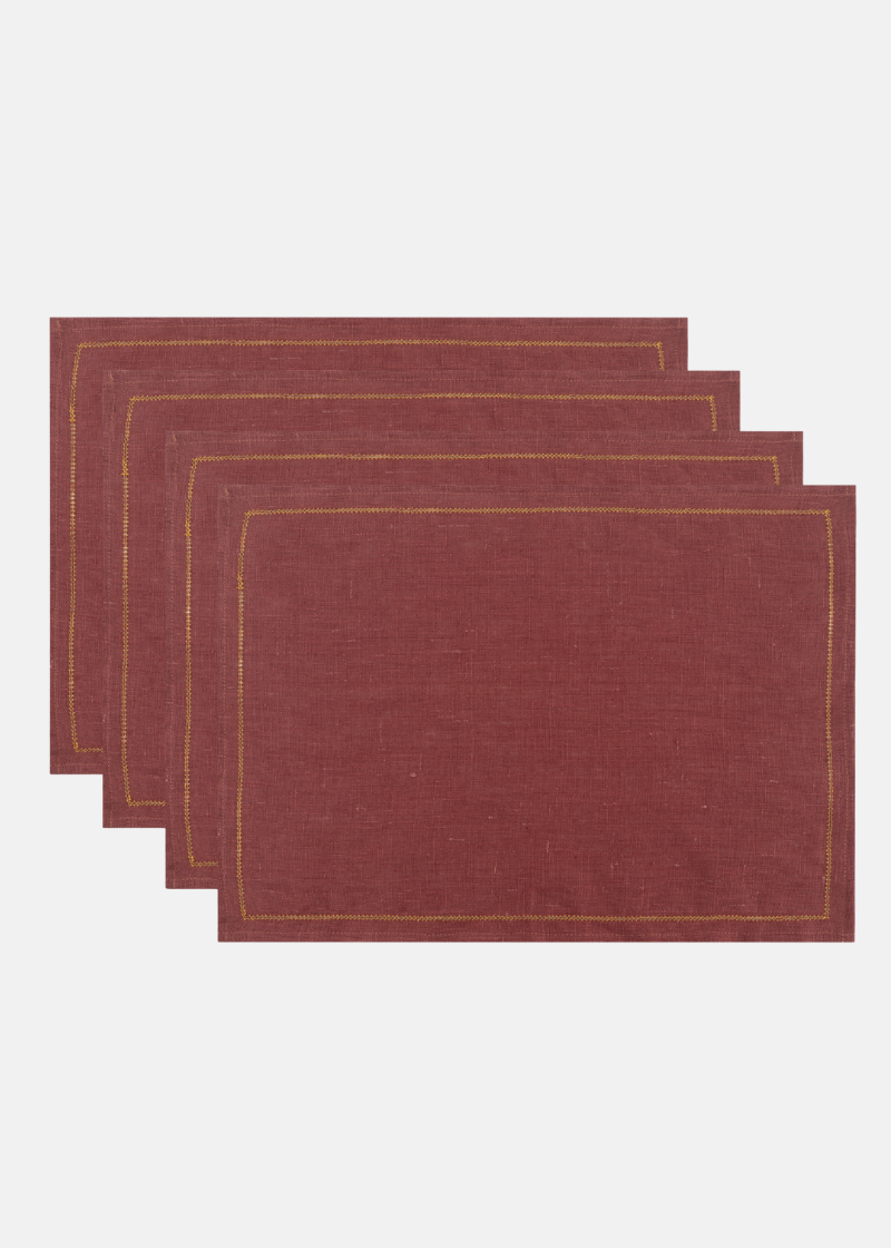 Double Hemstitch Edge Placemats (Set of 4)