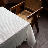 Pleated Tablecloth in White