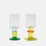 Miami Wine Glass in Yellow/Green (Pair)