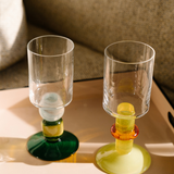 Miami Wine Glass in Yellow/Green (Pair)