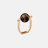 Mineral Napkin Ring in Brown, Set of 4