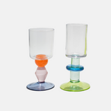 Miami Wine Glass in Discs & Diamonds (Pair)